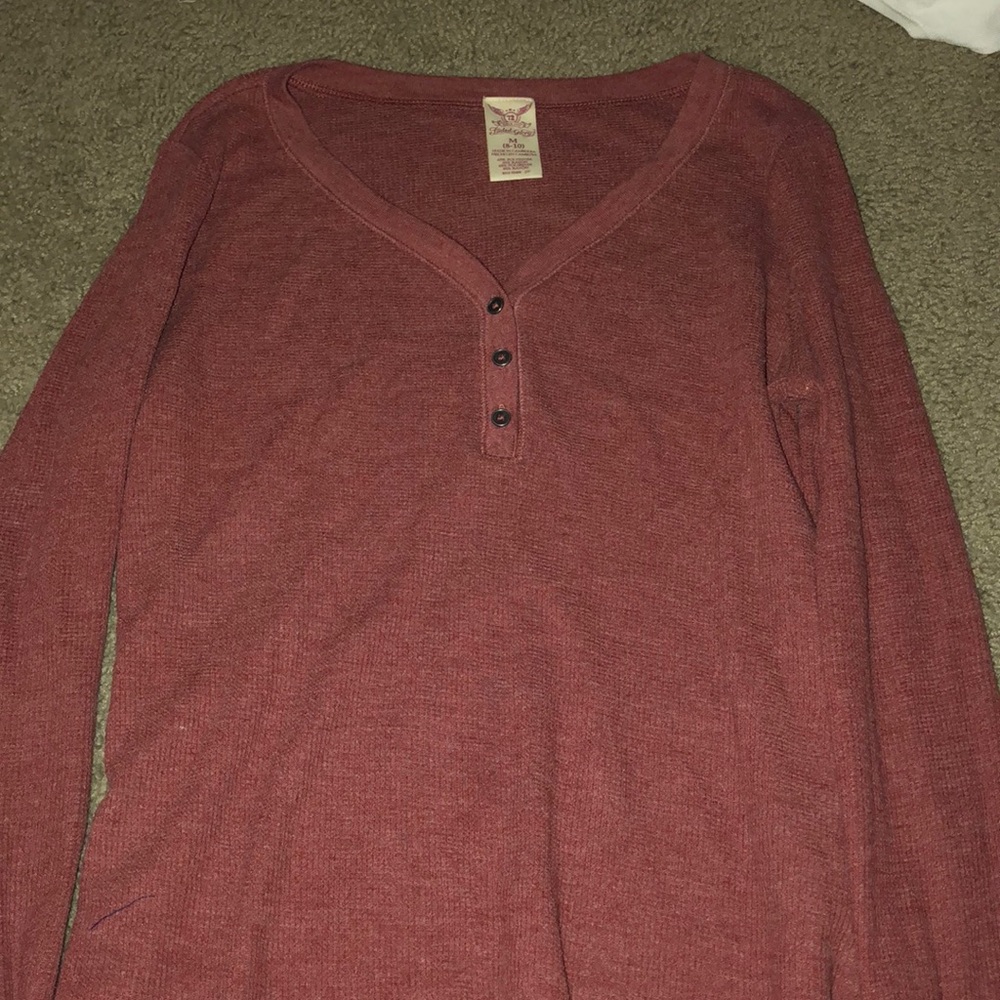 Rustic colored thermal Henley